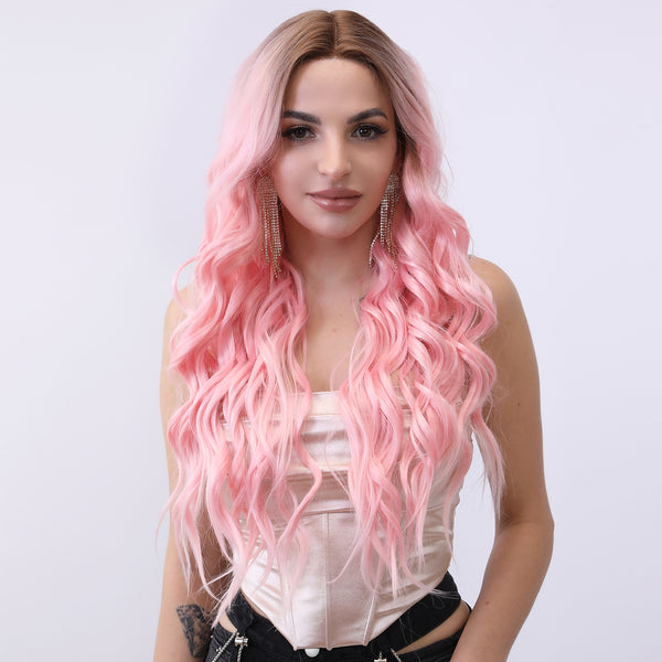 28-inch | Ombre Pink 、 Curly hair  Lace Front Wigs | SM9018