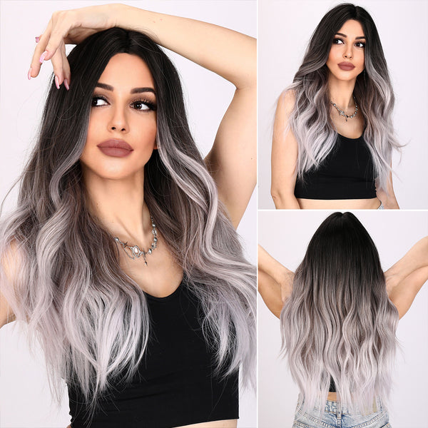 26-inch | Ombre Grey | Loose Wavewithout Bangs | SM8036
