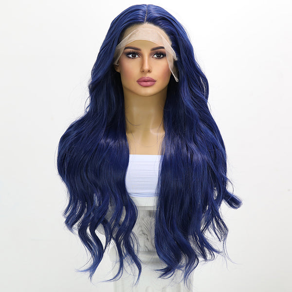28-inch |Blue Body Wave  hair T part  Lace Front Wigs | SM9119