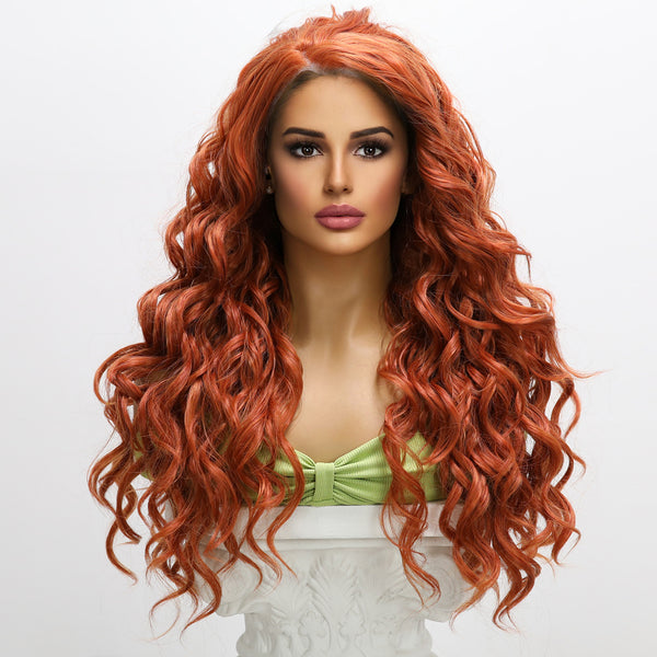 26-inch |Ginger hair Copper Hair Curly hair 13*3 Lace Front Wigs | SM9033