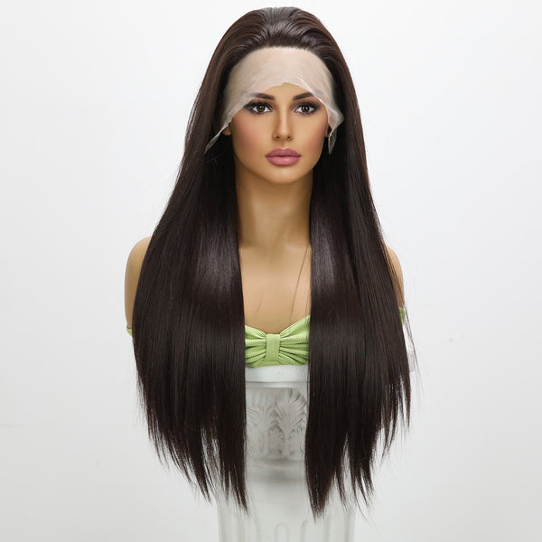 28-inch | Dark Brown Straight Hair 13*4  Lace Front Wigs | SM9813