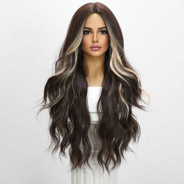 32 Inches |Dark Brown Highlight | Daily Style |Body Wave Without Hair | SM7669