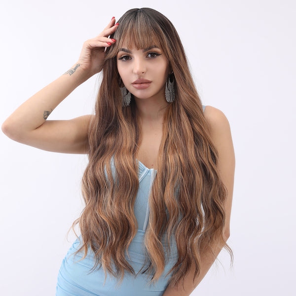 30-inch | Brown Loose Wave without Hair Bangs | SM6060