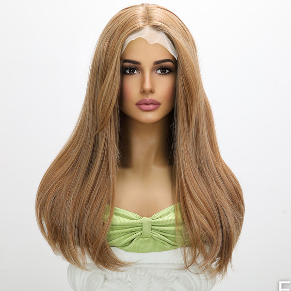 20-inch |Tea Blonde Nature wave  hair T part  Lace Front Wigs | SM9160