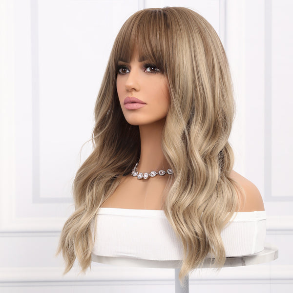 22-inch | Ombre White Gold Body Wave with Bangs | SM6088