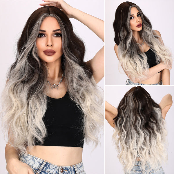 26-inch | Golden Black gradient Loose Wave without Hair Bangs | SM5309
