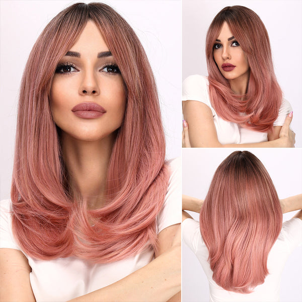 22-inch | Ombre Pink Straight Bob with Bangs | SM8055