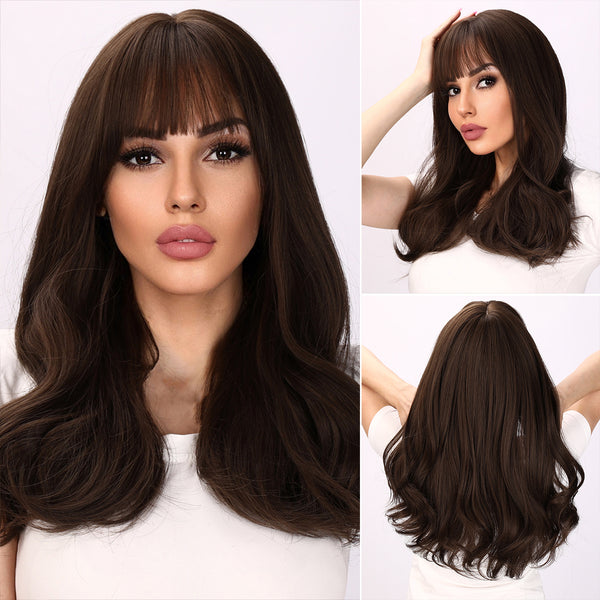 20-inch | Brown Loose Wave with Bangs | SM8012