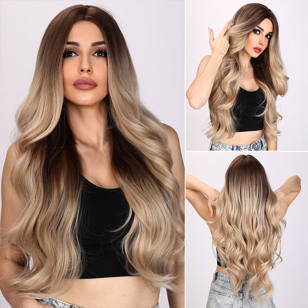 28-inch | Ombre Golden Loose Wave without Bangs | SM8046
