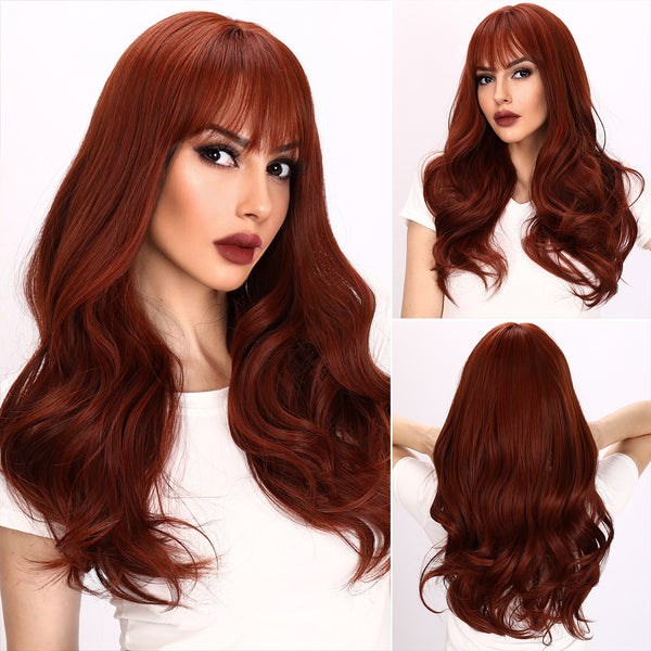 24-inch | Brown Loose Wave with Hair Bangs | SM8029