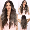 30-inches | Mixed colors Grey Brown  | Curly Hair without Bangs | SM5306