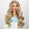 Kay | 26-inch | Gradient gold Loose Wave without Hair Bangs Lace Front T Part | SM9016