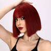 12-inch | Reddish brown Straight Wig with Hair Bangs | SM9888