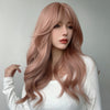 24-inch |Rose Pink|Curly Hair  with hair bangs | SM7254