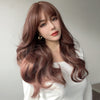 22-inch | Pink Brown |  Curly with hair bangs| SM7206