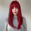 16-inch | Red  |Stright Hair with hair bangs | SM7299