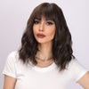 14-inch |Brown | Curly Hair with hair bangs |SM210-4