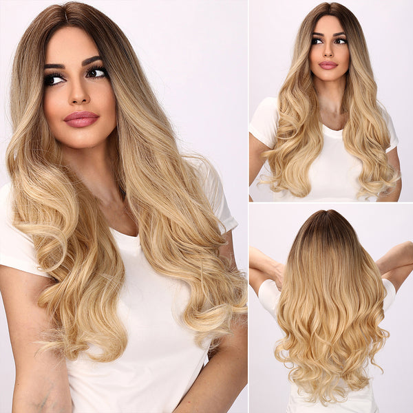 26-inch | Ombre Blonde Loose Wave without Bangs  | SM5018