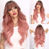 26-inch | Ombre Pink Loose Wave with Bangs | SM6018