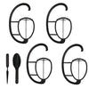 4 Pack Portable Hanging Wig Stand for All Wigs and Hats Holder(Black)