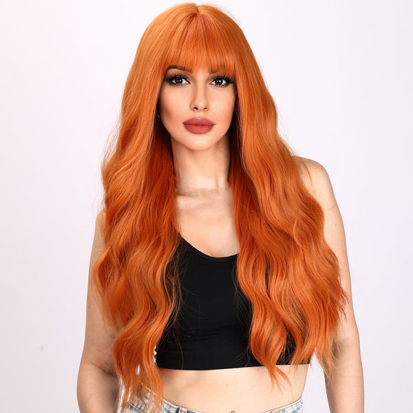 30-inch | Orange Body Wave with Bangs | SM021