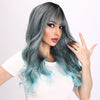 28-inch | Blue-gray gradient Loose Wave with Hair Bangs | SM6162