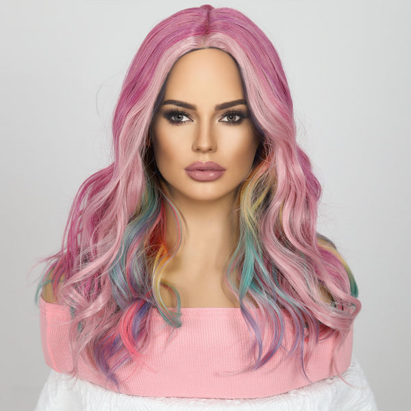 20-inch | Pink  Rainbow Lace Front T Part | SM9028