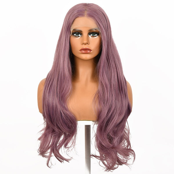28 Inches | Purple | Daily Style | Curly  Hair without Bangs | Synthetic Lace Front |SML724