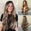 28-inch | Ombre Gold Brown Loose Wave without Bangs | SM5303