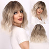 14-inch | Ombre Gold Curly Bob with Bangs | SM030