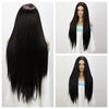 34 Inches | Black | Daily Style | Straight  Hair without Bangs | Synthetic Lace Front | T-Part 13*5*1 Lace Front  | SML9883